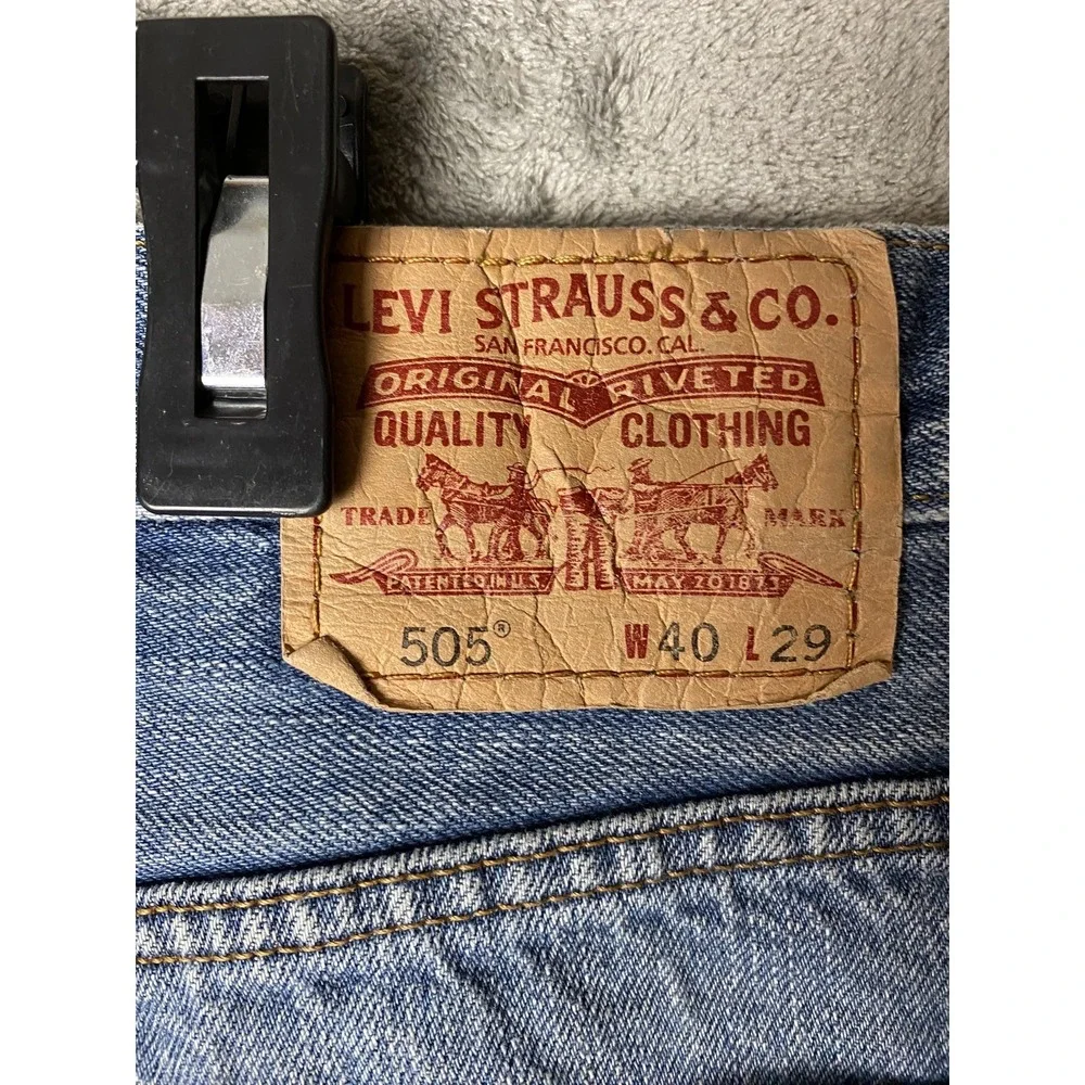 Levi's Mens 505 Jeans 40x29 Regular Fit Blue Denim